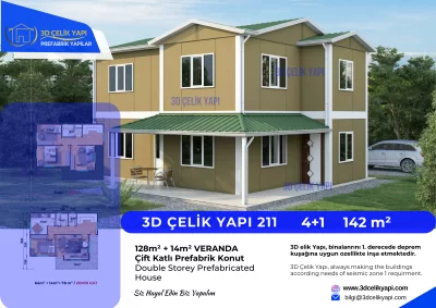Çift Kat Prefabrik Ev 142 m² Model 211