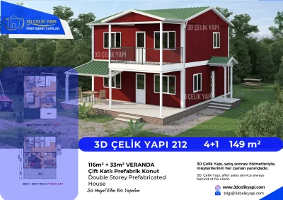 Çift Kat Prefabrik Ev 149m² Model 212