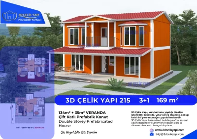 Çift Kat Prefabrik Ev 169 m² Model 215