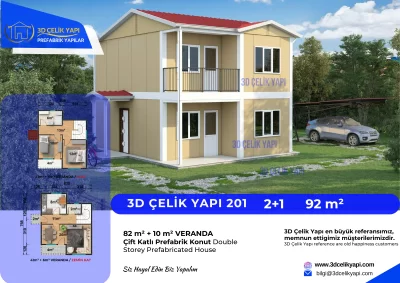 Çift Kat Prefabrik Ev 92m² Model 201
