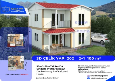 Çift Kat Prefabrik Ev 100 m² Model 202