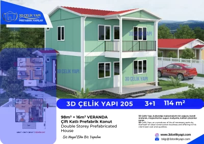 Çift Kat Prefabrik Ev 114 m² Model 205